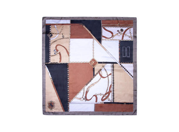 Skjerf m/seletøy 70x70 brun 