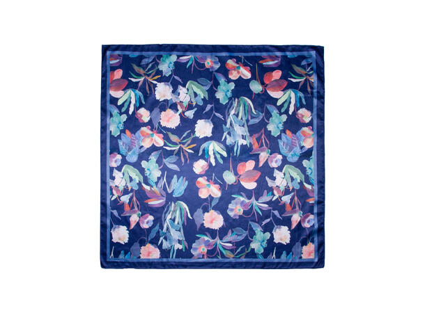 Skjerf monet 70x70cm blå 
