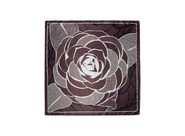 Skjerf mønstert 70x70 brun 