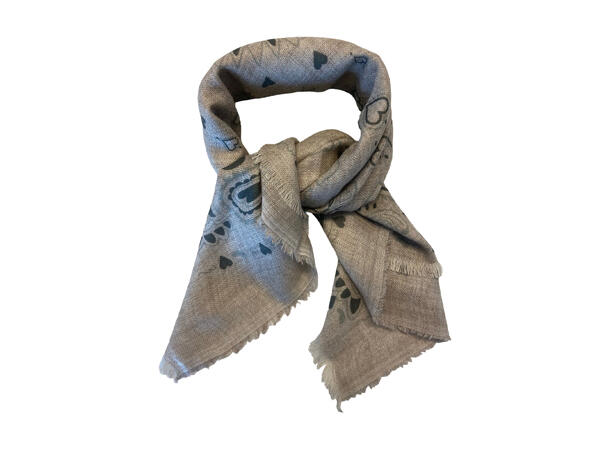 Skjerf mønstert 85x85 beige 