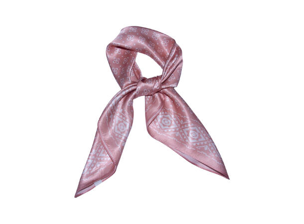 Skjerf mønstert SILKE 70x70 rosa 