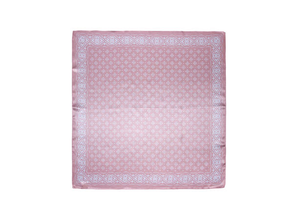 Skjerf mønstert SILKE 70x70 rosa 