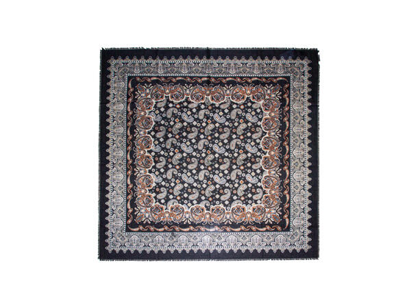 Skjerf paisley 130x130 sort 