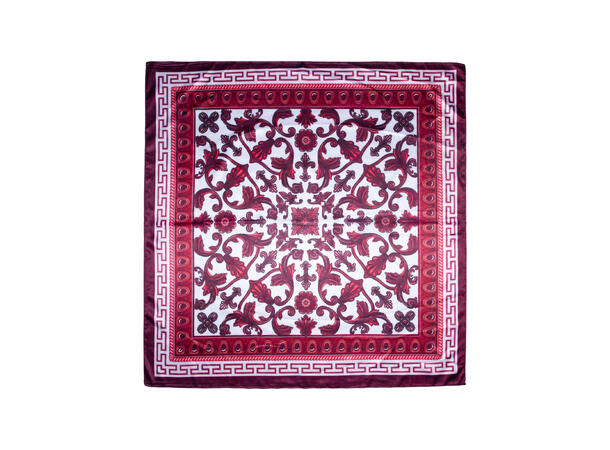Skjerf paisley 70x70 vinrød* 