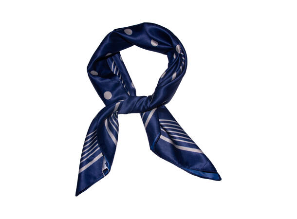 Skjerf prikker og kant 70x70cm navy 