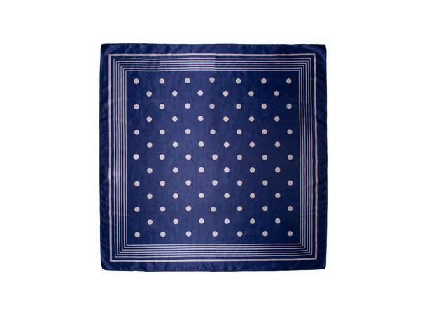 Skjerf prikker og kant 70x70cm navy 
