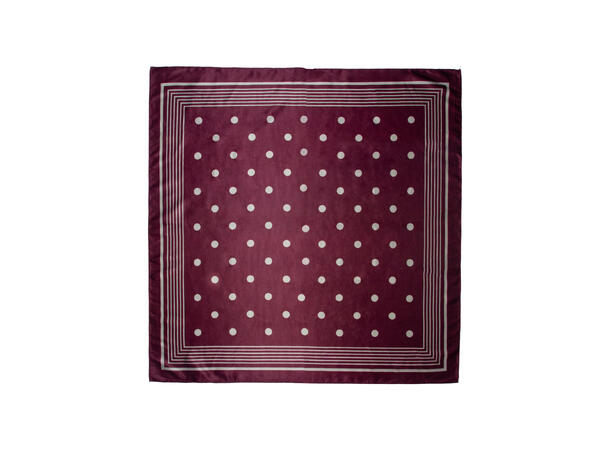 Skjerf prikker og kant 70x70cm vinrød* 