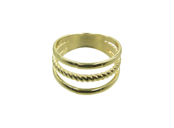 Skjerf ring m/3 ringer gull 