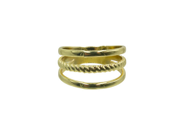 Skjerf ring m/3 ringer gull* 