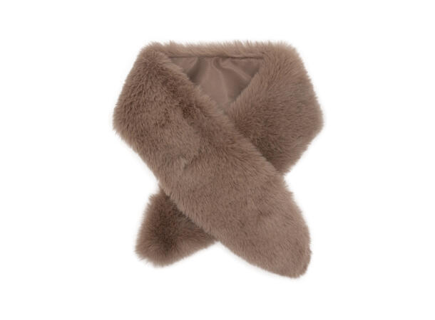 Skjerf tube i fake fur 7,5x82 natur Høst26 