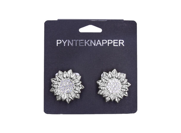 Skjorteknapp blomst sølv 