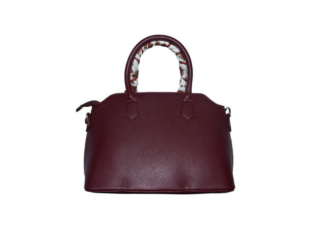 Veske m/lås og skjerf 30x20x10cm vinrød 