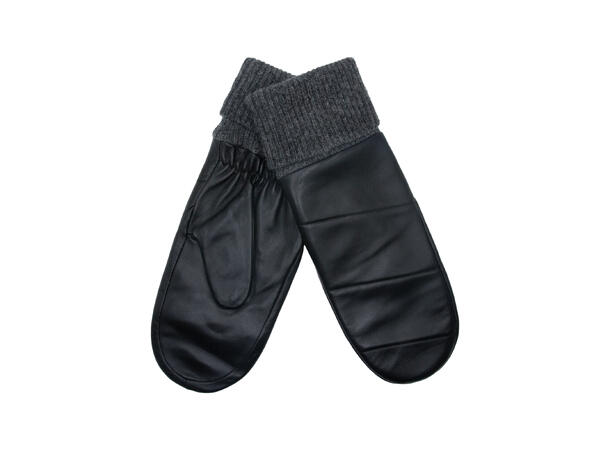 Vott dame skinn m/strikket cuff sort Høst26 