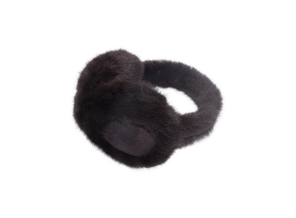 Ørevarmer fake fur m/skinn brun Høst26 