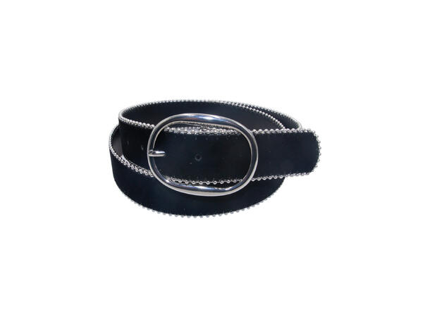 Dame belte m/ gull kant 4,5cm sort 