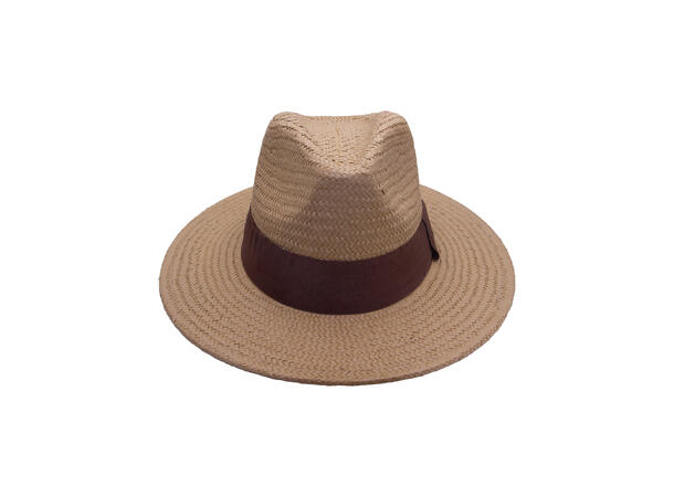 Herre hatt "Summer" handmade m/brun band beige SS27 