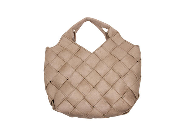 Håndveske "flettet" velvet taupe 