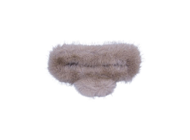 Hårklype "fake fur" 7x13cm beige 