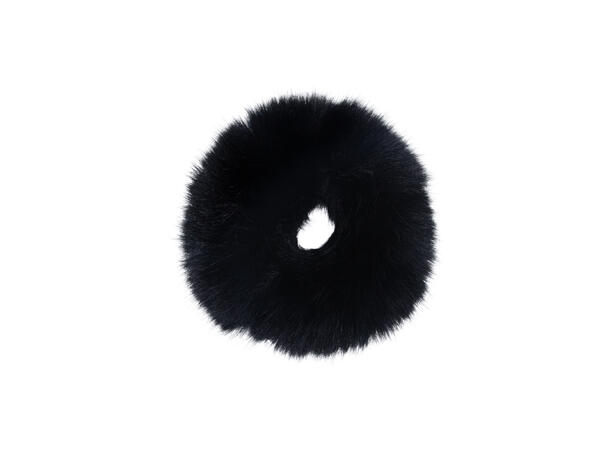 Hårstrikk "tynn fake fur" sort 