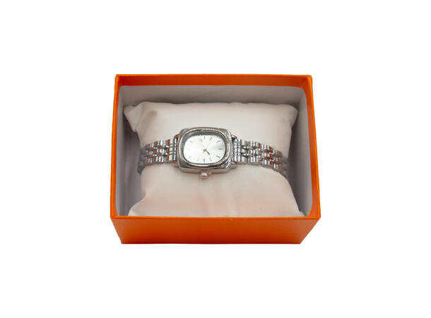 Klokke oval sølv stainless steel 