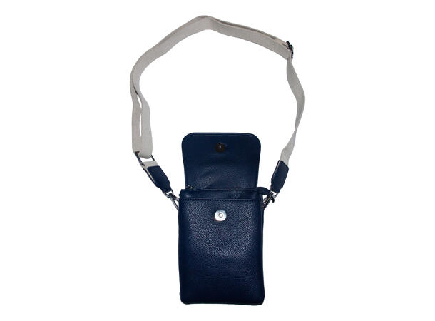 Mobilveske sølv m/offwite strap navy 