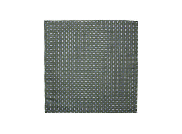 Santi silkeslips+lommetørkle mønstret* sett hengende grønn 