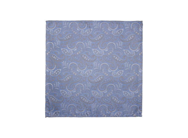 Santi silkeslips+lommetørkle mønstret sett hengende blå 