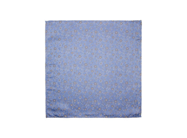 Santi silkeslips+lommetørkle mønstret sett hengende blå 