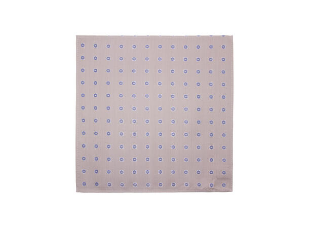 Santi silkeslips+lommetørkle mønstret sett hengende beige 