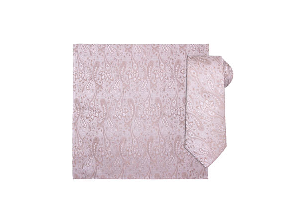 Santi silkeslips+lommetørkle paisley sett hengende beige 