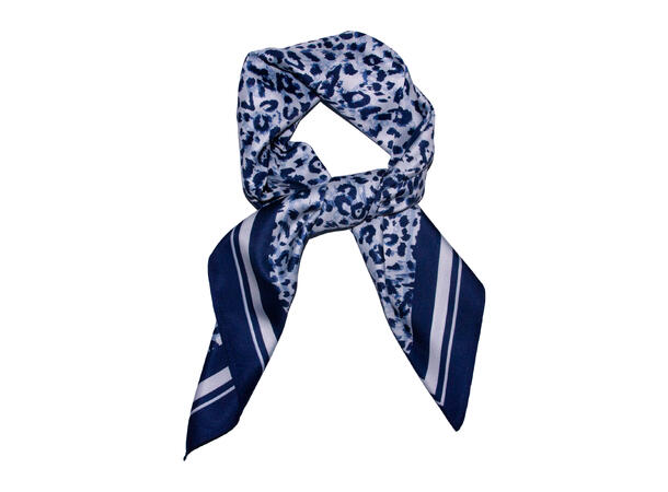 Skjerf dobbeltside dyreprint 70x70 navy 