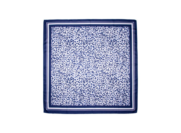 Skjerf dobbeltside dyreprint 70x70 navy 