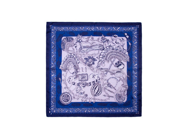 Skjerf m/ballong 70x70cm blå 