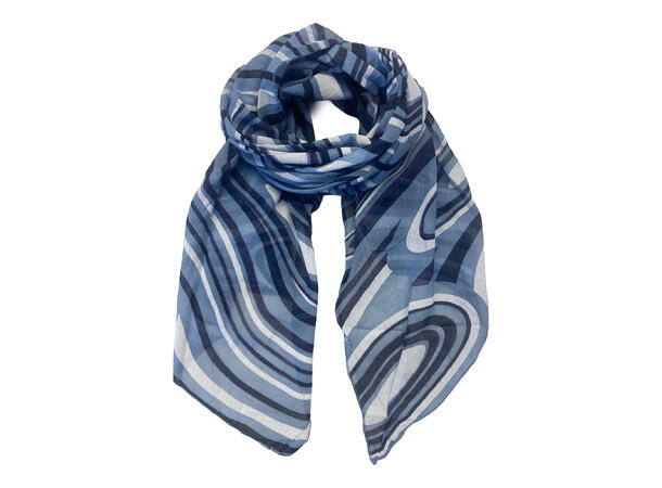 Skjerf m/bølger 70x150 blå 