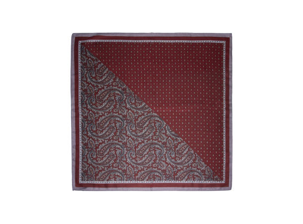 Skjerf m/mønster 68x68cm vinrød 