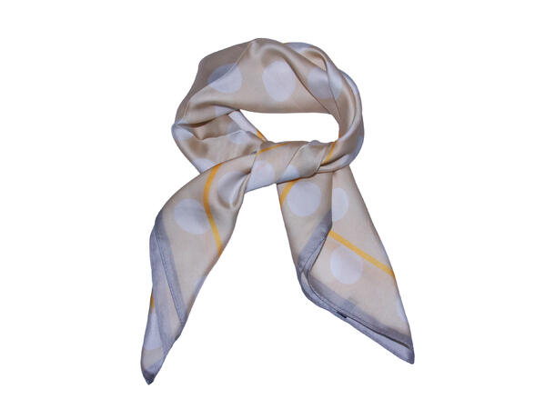 Skjerf m/prikker+ensf.side 70x70 gul 