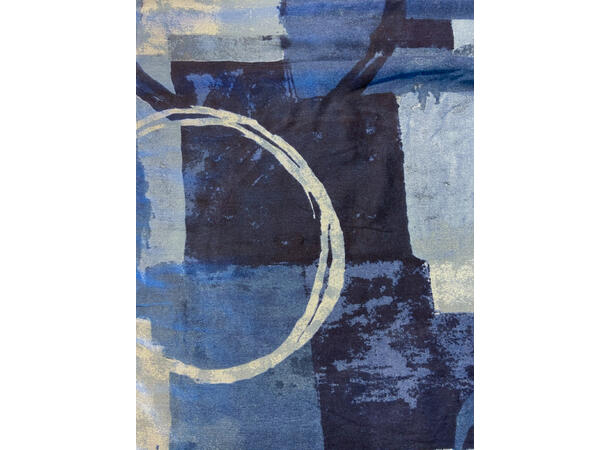Skjerf m/sirkler 90x180cm blå 