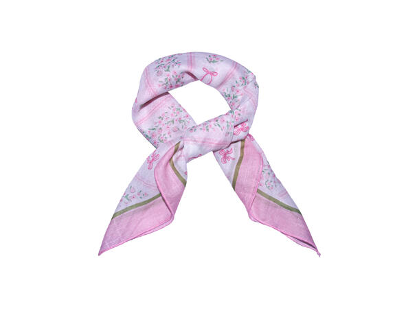 Skjerf m/sløyfer 58x58cm rosa 