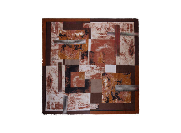 Skjerf mønstert130x130 brun 