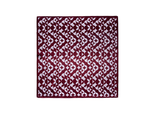 Skjerf mønstret SILKE 70x70cm vinrød 