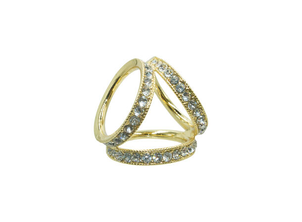 Skjerf ring "stor m/strass" gull 