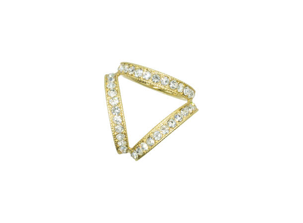 Skjerf ring "stor m/strass" gull 