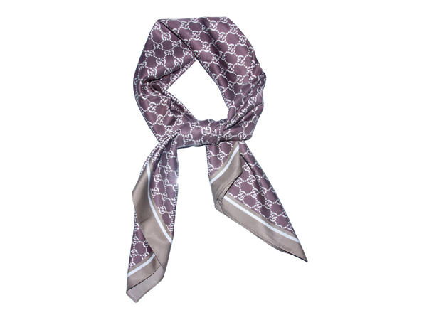 Skjerf småmønstret 90x90 beige 