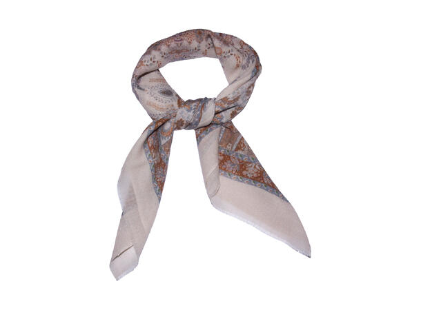 Skjerf ull paisley 95x95cm beige Lev. slutt august 