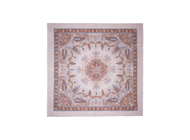 Skjerf ull paisley 95x95cm beige Lev. slutt august 