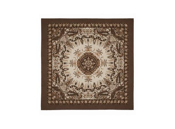 Skjerf ull paisley 95x95cm brun Lev. start september 