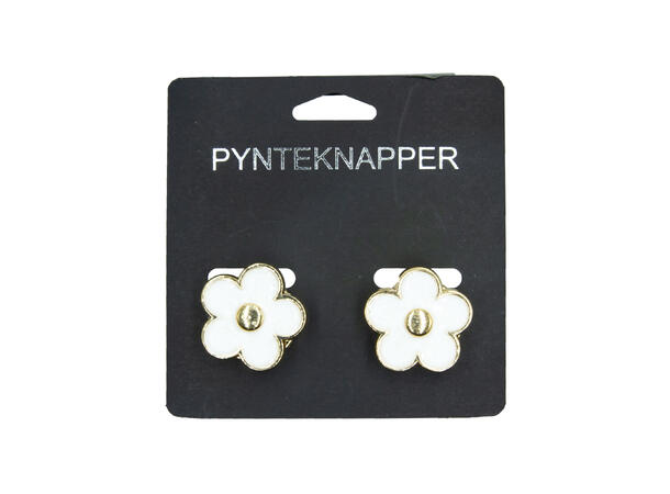 Skjorteknapp blomst hvit 