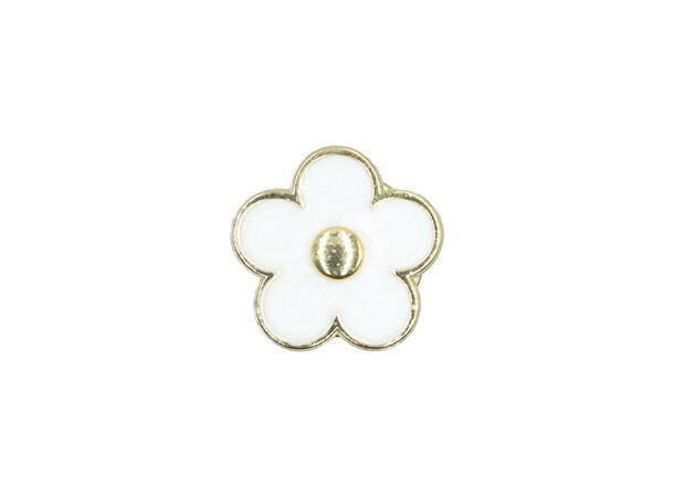 Skjorteknapp blomst hvit 