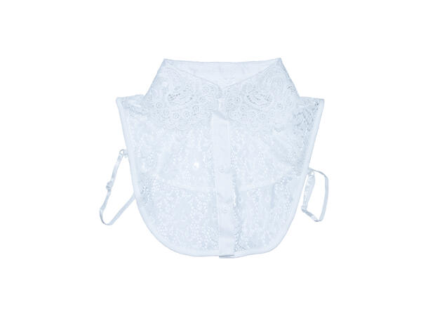 Skjortekrage m/blonder hvit 