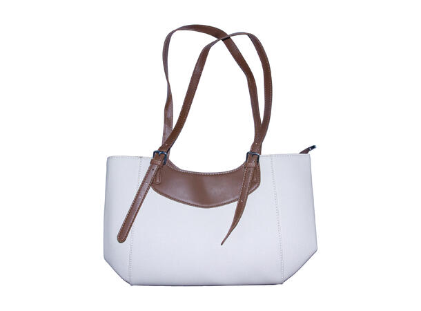 Veske 2-farget 36x25x12 offwhite 